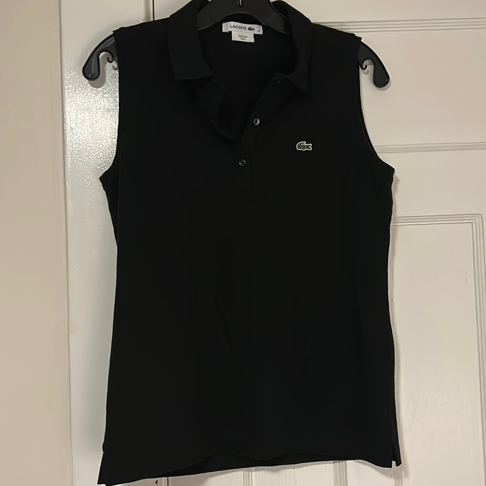 Lacoste Sleeveless Polo womens black size 38
